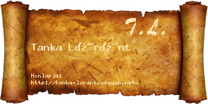 Tanka Lóránt névjegykártya